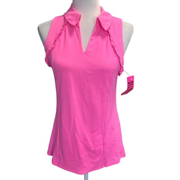 Lilly Pulitzer Luxletic Martina Polo Tank – Havana Pink (NWT, Size M) - Picture 2 of 8